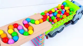Marble Run Race ☆ HABA Slope – Dump Truck, Ambulance & Cars