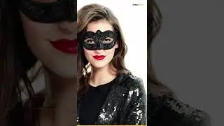 Venezianische Maske mit Muster schwarz | dressforfun