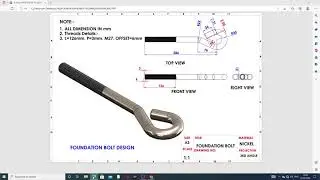 SOLIDWORKS PRACTICE TUTORIAL-19, FOUNDATION BOLT DESIGN