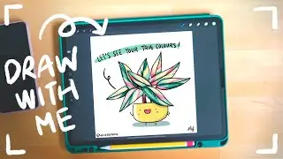 Draw with me: How to draw a Stromanthe 'Triostar' plant on the iPad with Procreate
