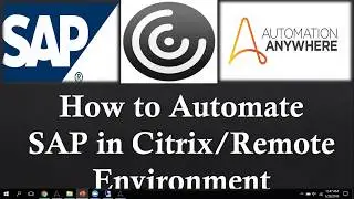 SAP Automation In Citrix Environment | Citrix Automation using Automation Anywhere | SAP Automation