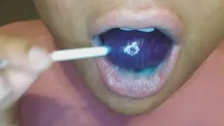 Blue Razz super blow pop with bubbles ASMR