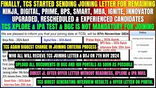 TCS BIGGEST CHANGE IN JOINING PROCESS & CRITERIA, BGC, XPLORE, IPA TEST IS NOT MANDATORY FOR JOINING