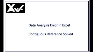 Input range should be in Contiguous Reference Error in EXCEL - DOUBT clarified