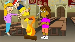 Caillou gets cooked at school and gets grounded