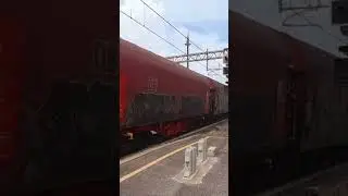 Treno merci siderurgico DB in transito a Torricola RM