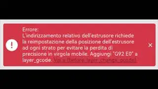 errore su orca slicer reimpostazione
