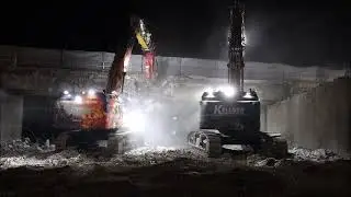 2x Caterpillar CAT 352 NextGen bridge demolition