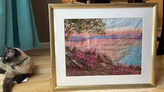 Cross stitch COMPLETE after 10 months - Lake Baikal by Riolis