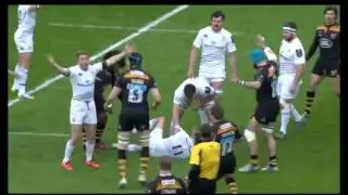 Ashley Johnson tackle in the air on Dave Kearney- MUST WATCH