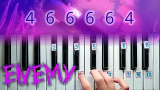 Imagine Dragons x J.I.D - Enemy (Arcane League of Legends) - EASY Piano #tutorial 🎹