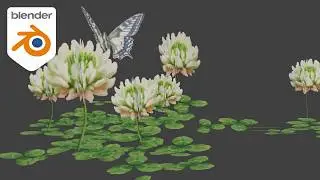 Blender 平面クローバーペイント | Lowpoly手描き植物アセット