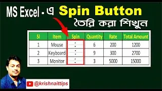 Create a Spin Button in Excel || Bangla tutorial || Spin Button