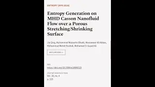 Entropy Generation on MHD Casson Nanofluid Flow over a Porous Stretching/Shrinking Su... | RTCL.TV