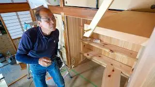 Unique Wood Shelf and TV Stand Create a Distinctive Space [Carpenter’s Home Renovation - Part 9]