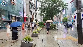 [4K UHD] Rainy Gangnam street 강남 walking tour | Recover after heavy rain