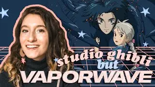 studio ghibli redesigned as vaporwave art 🌸// painting studio ghibli scenes