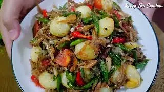 Masak Beginian Mudah Dan Boros Nasi | Oseng Telur Puyuh Dan Teri Cabe Iris