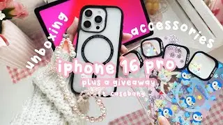 iPHONE 16 PRO aesthetic ACCESSORIES UNBOXING ft. casebang 💌 ♡ GIVEAWAY (closed) ♡