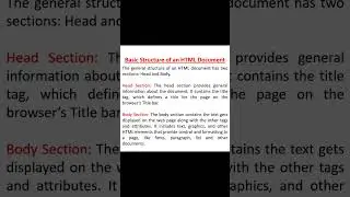 Basic Structure of HTML Document | 