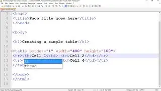 Table Header HTML coding