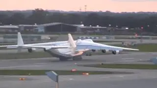 Ukrainian Antonov 225 Mriya Takeoff at Minneapolis sunset