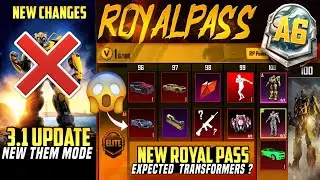 Confirm A6 Royal Pass & 3.1 Update Theme Mode | Upcoming New Free Upgradable | PUBGM