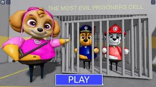 SKYE BARRY CAUGHT PAW PATROL in BARRY'S PRISON RUN! New Scary Obby #Roblox #ScaryObby