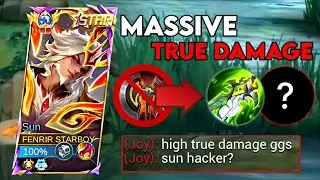 WHEN SUN ABUSE TRUE DAMAGE BUILD AND EMBLEM 2025!!💀(must try) | MLBB