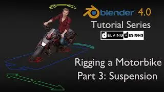 Blender 4.0 Tutorial Series: Rigging a Motorbike - Part 3/10: Creating the Suspensions