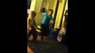 my brothers dancing to sexy and i know it lol