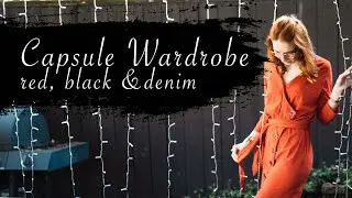 Capsule Wardrobe Plans | Red | Black | Denim | Fabric and Pattern Pairing
