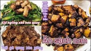 Stir fried kailan with roasted pork
