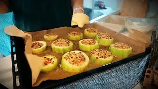 Фаршированные кольца кабачка с фаршем