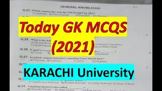 General Knowledge Today paper 2021 | Today MCQS | ecat UOK | Karachi University 2021 | KU Admission