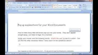 Simple popup boxes in Word
