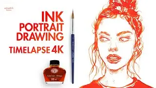 INK Portrait Drawing / Timelapse 4K