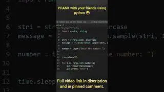 I pranked with my friend 😂 using this python project 😯 Easy and fun to make must watch 