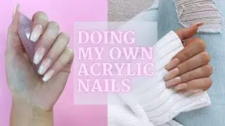 DOING MY OWN OMBRE ACRYLIC NAILS IN ISO!