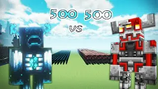 500 Wardens Vs 500 Crude Redstone Monstrosity | Minecraft