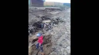 Дороги красноярского края после дождя, октябрьский поселок