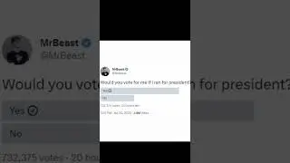Mr.Beast хочет стать президентом США? 
