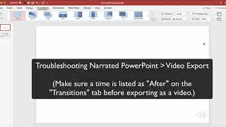 Narrated Powerpoint-to-Video Export Troubleshoot
