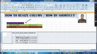 How to resize Row and Columns in Excel through Shortcut ???
