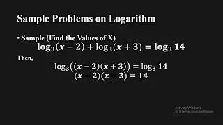 Sample Problems on Logarithm