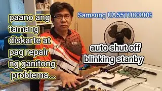 How to repair blinking redlight | Samsung UA55TU8080G, autoshut off
