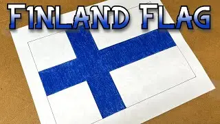 Finland Flag Drawing 🇫🇮