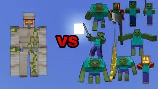 OP Mutant Iron Golem vs All Zombies in Minecraft (Bedrock Edition) - Minecraft 1.19