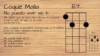 Coque Malla - No Puedo Vivir Sin Ti UKELELE TUTORIAL W/ LETRA