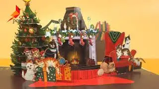 Christmas 3D Greeting Card Holiday Scene